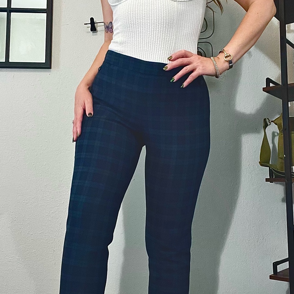 Banana Republic Sloan Dark Plaid Cropped Pants